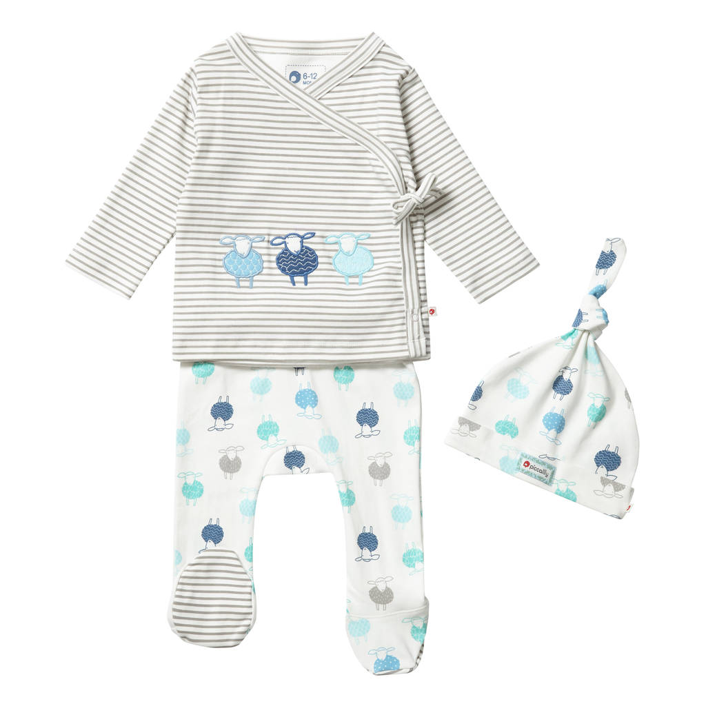Sheep Three Piece Baby Clothes Set, 1 of 3