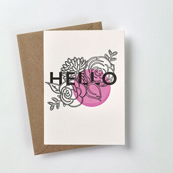 'Hello' Botanical Letterpress Greetings Card, 2 of 3