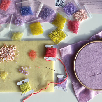 Make A Coral Inspired 3D Beaded Hoop Kit, Lilac, 3 of 9