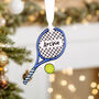 Personalised Tennis Christmas Bauble Decoration, thumbnail 1 of 7