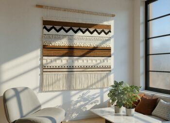 Macrame Wall Hanging Ndik'a': Native Collection Fiber Art Tapestry, 2 of 3