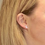 Sterling Silver Moon Stud Earrings, thumbnail 2 of 6
