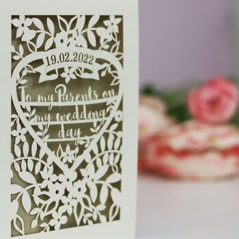 Personalised 'To My Parents On My Wedding Day' Card, 3 of 8