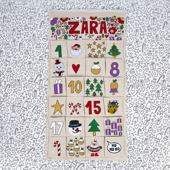 Personalised Hand Painted Christmas Advent Calendar, 6 of 11