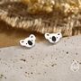 Koala Bear Stud Earrings In Sterling Silver, thumbnail 4 of 10