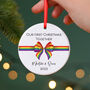 Rainbow Flag Bow Personalised Christmas Decoration, thumbnail 1 of 2