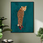 Custom Personalised Cheetah Wearing Heels Art Print, thumbnail 5 of 8