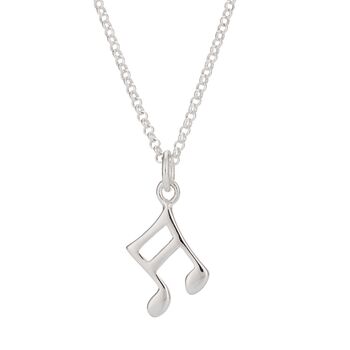 Music Note Necklace, Sterling Silver, 10 of 10
