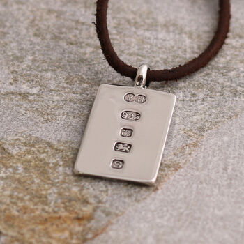 Mens Silver Tag Necklace With Hallmark Feature, 3 of 4