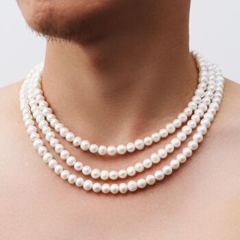 Mens Freshwater Pearl Chain Necklace, 2 of 8