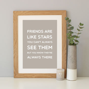 'Friends Are Like Stars' Quote Print, 2 of 12