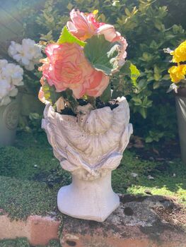 Ladies Head Planter 21cm Stone Effect Bust Flowerpot, 7 of 9