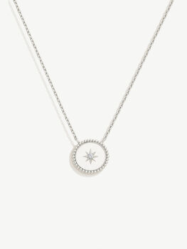 Women's Sterling Silver North Star Coin Pendant Necklace, 4 of 5