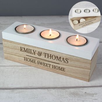 Personalised Wooden Tea Light Storage Box, 2 of 11