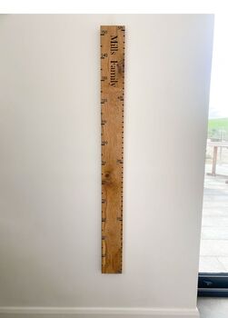 Engraved Oak Height Chart With Personalisation, 4 of 11