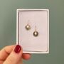 Snow White Pearl And Rolled Rose Gold Earrings, thumbnail 2 of 5