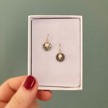 Snow White Pearl And Rolled Rose Gold Earrings, 2 of 5
