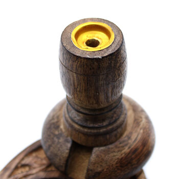 Sm Mango Wood Backflow Burner Brass Buddha, 3 of 7