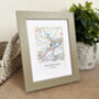 Favourite UK Map Personalised Taupe Framed Print, thumbnail 1 of 9
