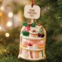 Personalised Festive Afternoon Tea Shaped Bauble, thumbnail 1 of 5