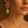 Bauhinia Blossom Baroque Pearl Earrings, thumbnail 2 of 3