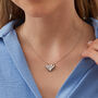Heart X Necklace In Sterling Silver Gold Vermeil, thumbnail 5 of 8
