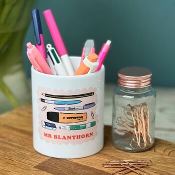 Teacher Iconic Stationary Pen Pot With Positive Words, 3 of 7