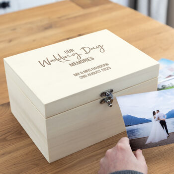 Personalised Our Wedding Day Memories Keepsake Box Gift, 2 of 6