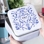 Personalised Blue And White Anniversary Tin, thumbnail 3 of 6