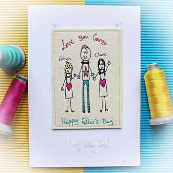 Personalised Embroidered Father's Day Card, 4 of 12