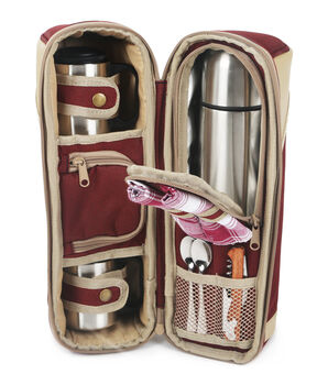Deluxe Two Person Flask And Mug Picnic Set Mulberry Red, 7 of 8