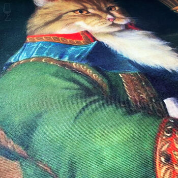 Royal Yellow Cat Classic Painting Cushion Cover, 2 of 7