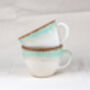 Green Set Of Two Porcelain Tea Cup With Saucer, thumbnail 5 of 8