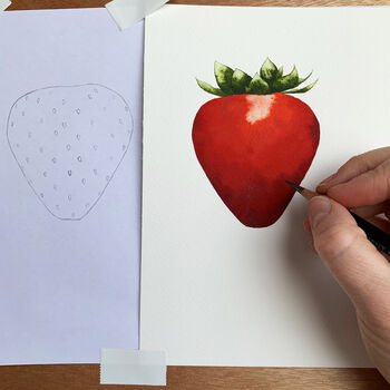 Strawberry Botanical Art Card, 3 of 3