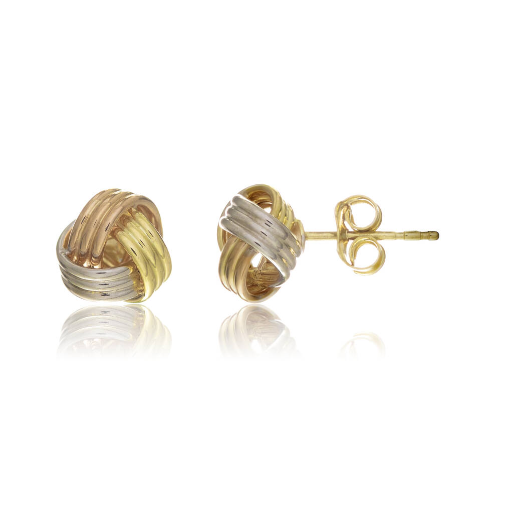 Walton 9ct Solid Gold Knot Stud Earrings By Auree Jewellery ...