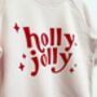 Holly Jolly Pink Children's Sweatshirt, thumbnail 2 of 4