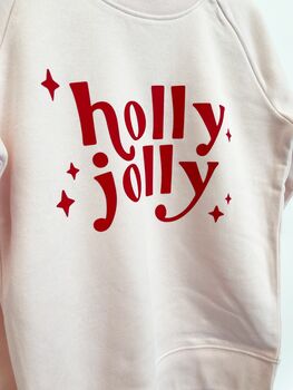 Holly Jolly Pink Children's Sweatshirt, 2 of 4