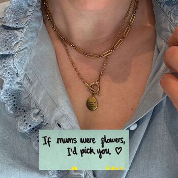 Personalised Handwriting T Bar Necklace With Rope Chain, 2 of 5