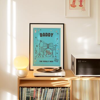 Personalised 'You Rock' Rock 'N' Roll Drummer Wall Art Print, 2 of 5