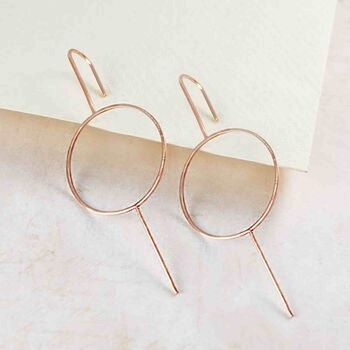 Sterling Silver Statement Circle Ear Climber Earrings, 4 of 5