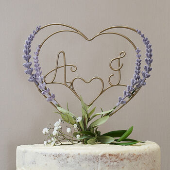 Lilac Lavender Wedding Cake Topper, 2 of 8