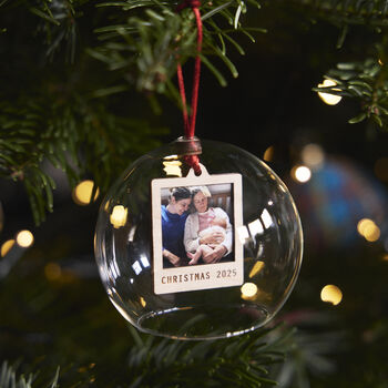 Personalised Photo Glass Bauble, 2 of 5