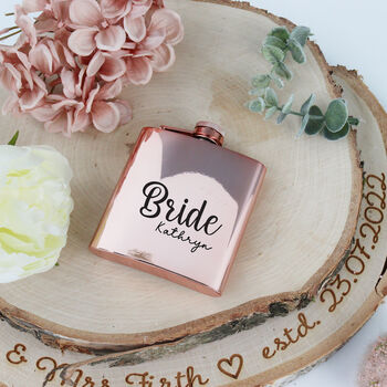 Personalised Rose Gold Hip Flask, 8 of 8