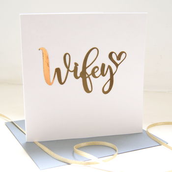 Wifey Luxe Gold Paper Cut Card, 3 of 5