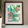 Pink And Green Floral Print, thumbnail 3 of 4