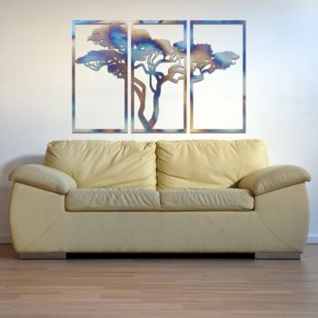 099 Flame Painted Metal African Tree Wall Art Decor, 5 of 9