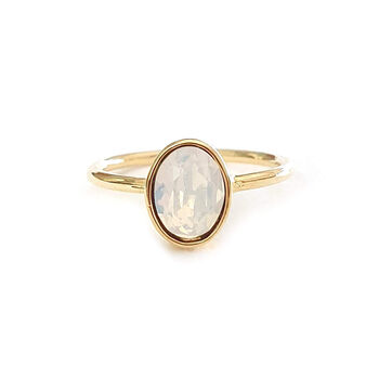 Swarovski Crystal Oval Ring In Brass, 3 of 8