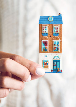 Miniature Paper Town House Christmas Card, 2 of 2