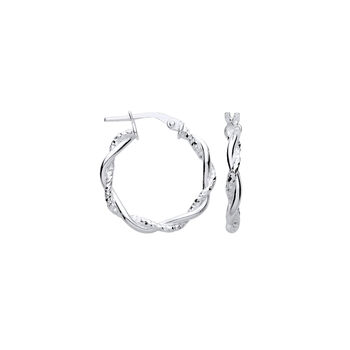 Aurelian Twist And Shine Hoop Sterling Silver Earrings, 2 of 2