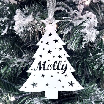 Personalised Tree Decoration With Stars For Christmas Tree, 3 of 7